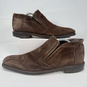 Mezlan Navona Brown Suede Slip-On Ankle Boots Mens 9M Chukka Made in Spain 96237